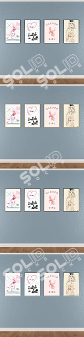 Set of 4 Wall Paintings with 4 Frame Options

Title: Versatile Wall Art Set 3D model image 3