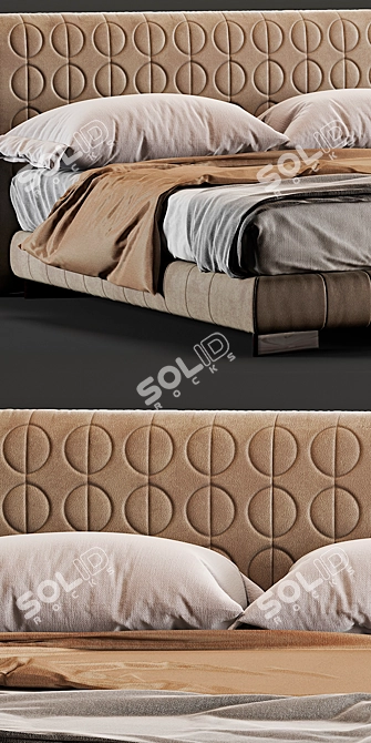 Modern and Sleek Minotti Curtis Bed 3D model image 2