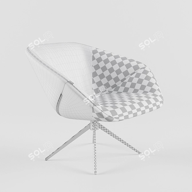 Sleek Steel Spade Lounger 3D model image 3