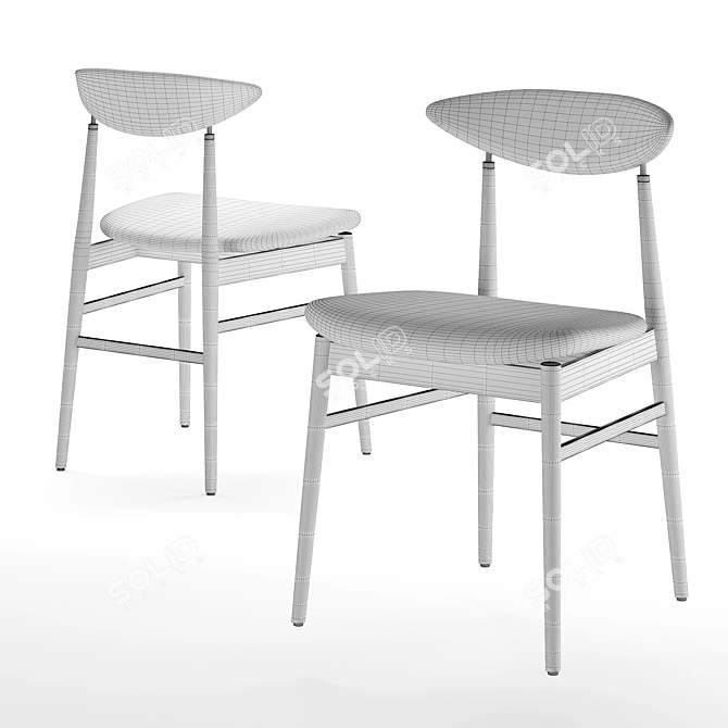 Modern Scandinavian Dining Chair: Gent UPH - Gubi 3D model image 3
