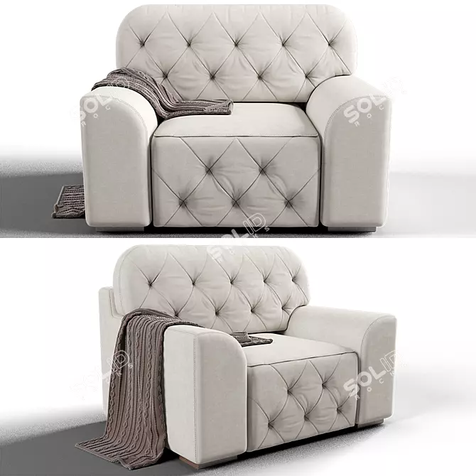 Elegant Vegas Latte Armchair 3D model image 1