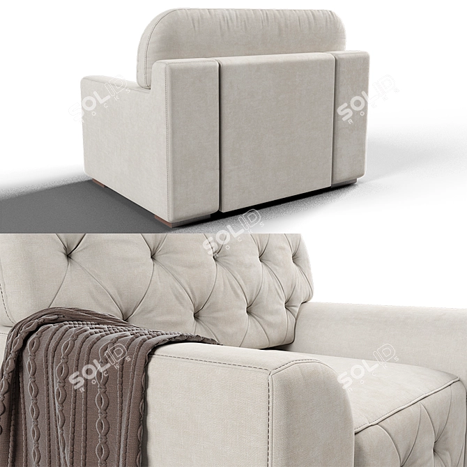 Elegant Vegas Latte Armchair 3D model image 2