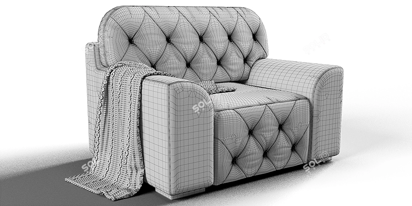 Elegant Vegas Latte Armchair 3D model image 3