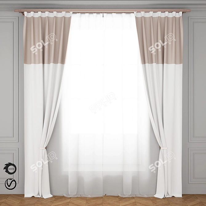 Satin Charm: Elegant Blind 3D model image 1