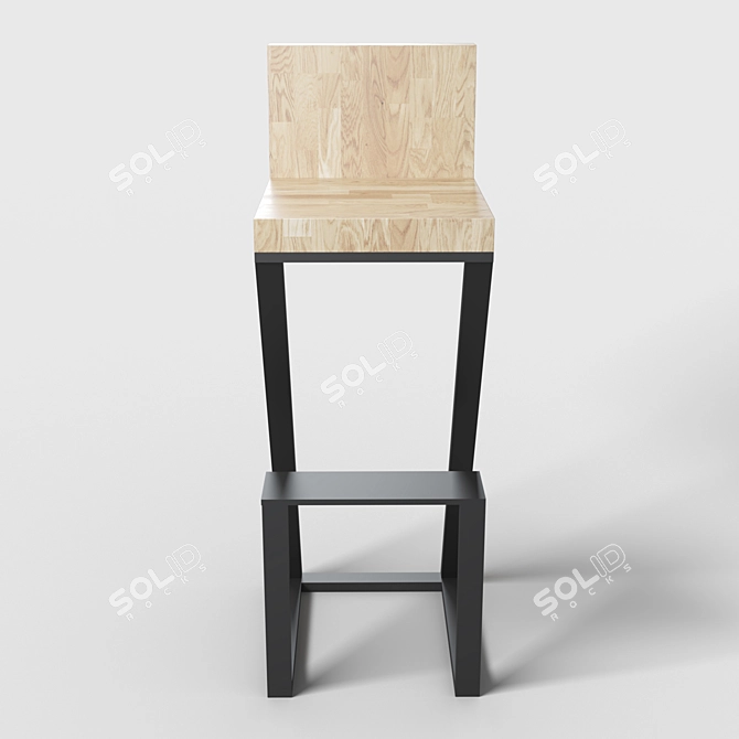 Industrial Loft Bar Stool 3D model image 2