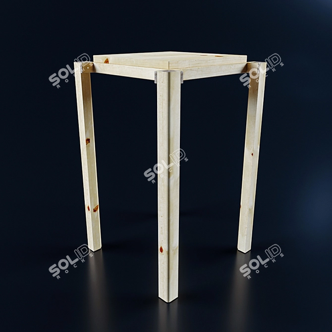 Elegant Wood Chair | Enhanced with 3D Texture 3D model image 1