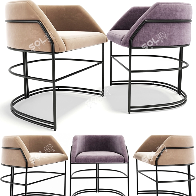 Retro Vibes Dining Chair 3D model image 1