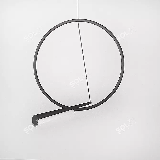 Elegant Circle Pendant Light 3D model image 3