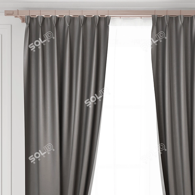 Gray Satin Blind with Copper Accents 3D model image 2