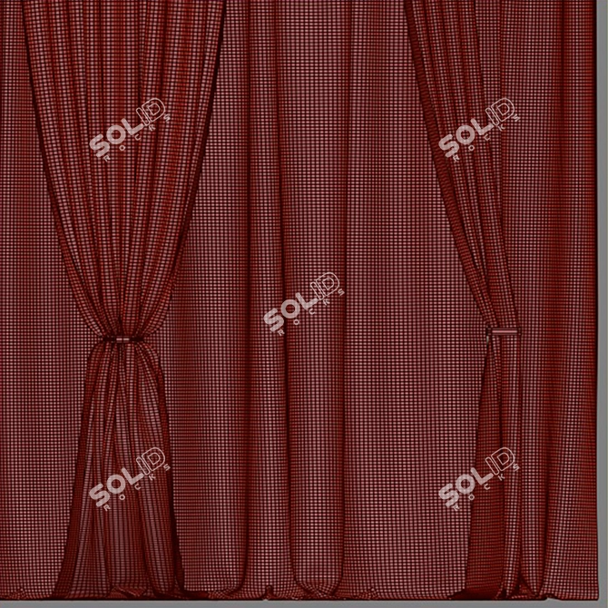 Gray Satin Blind with Copper Accents 3D model image 3