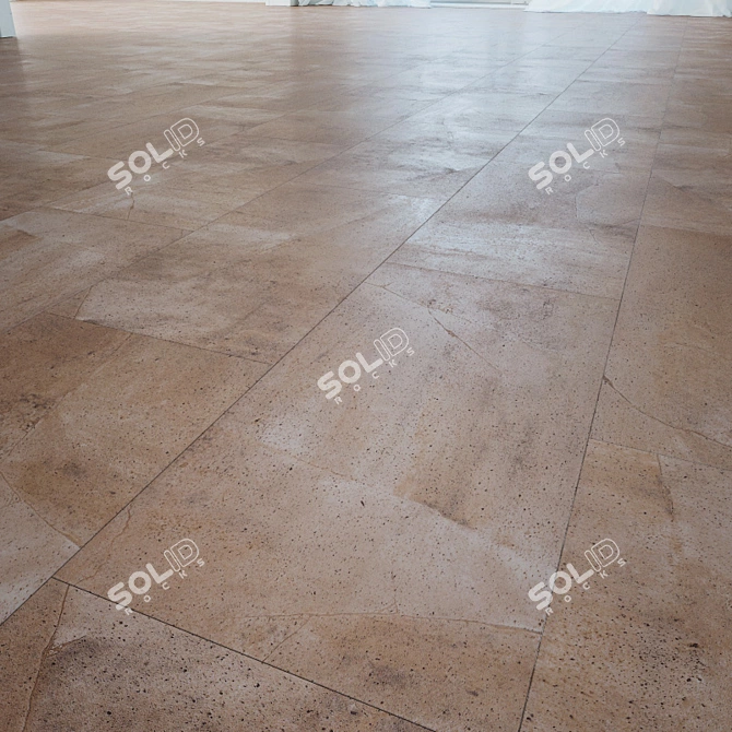 Stone Beige Floor Tiles 3D model image 1