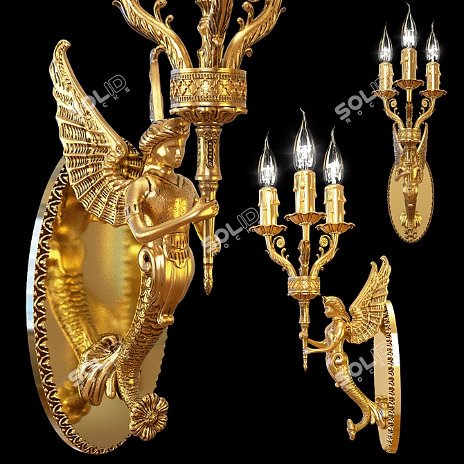 Graceful Bronzeway Sconce 3D model image 1