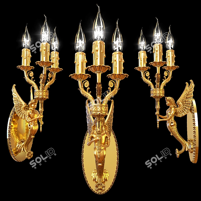 Graceful Bronzeway Sconce 3D model image 2