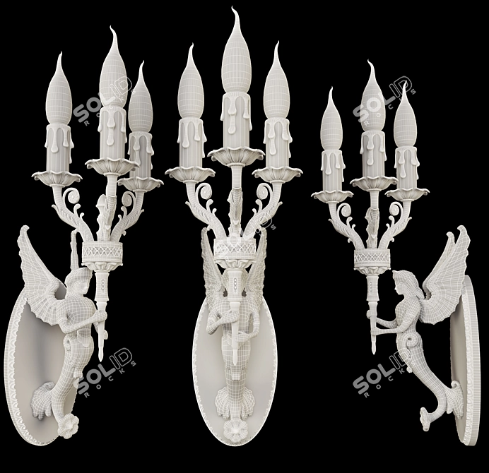 Graceful Bronzeway Sconce 3D model image 3