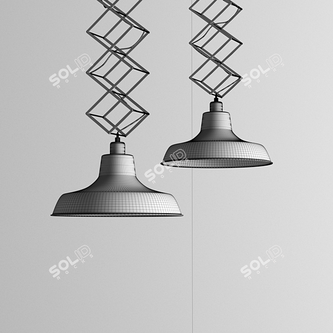 Lexi Scissor Lamp: Adjustable Height & Tiltable Hood 3D model image 3