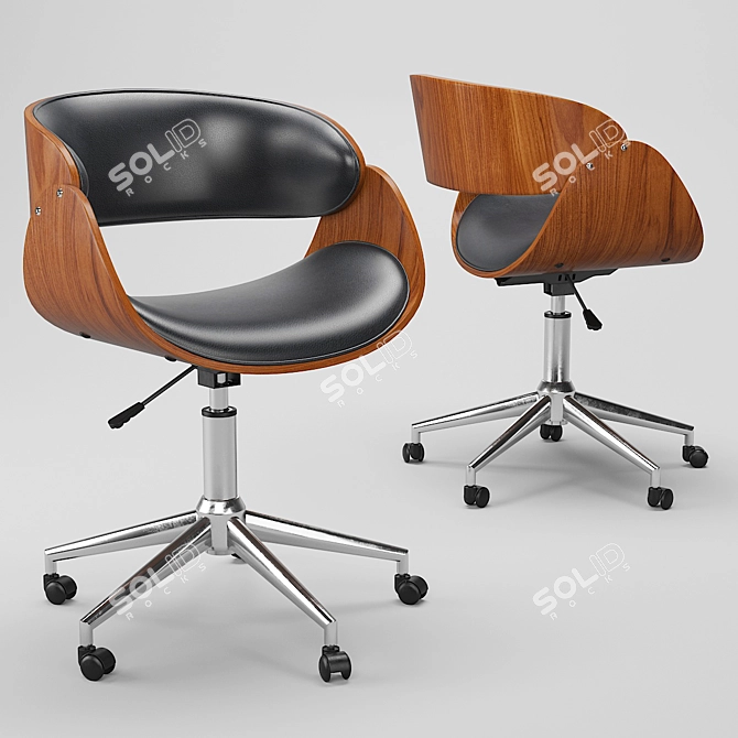 Mid-century Adjustable Office Chair 3D model image 1