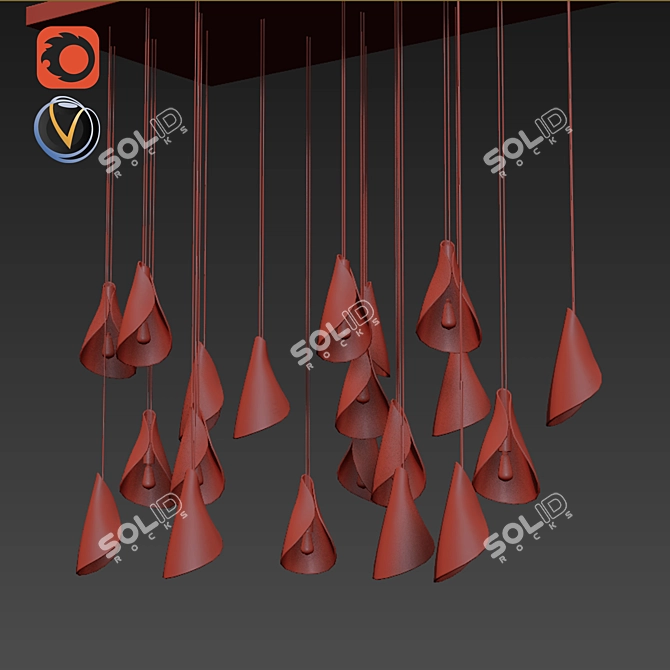 Sleek Modern Pendant Lamp 3D model image 2