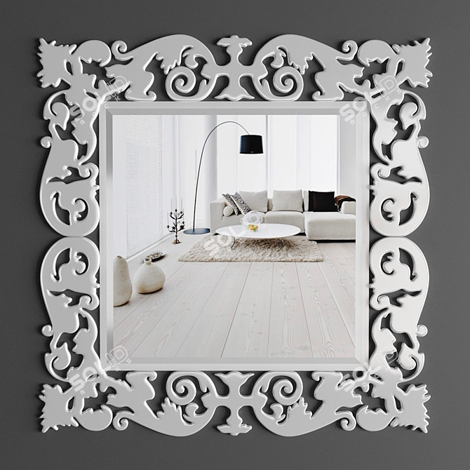 Elegant Romance Mirror 3D model image 1