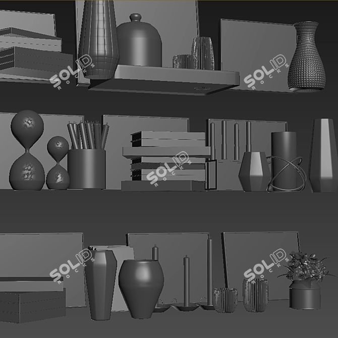 Vintage-inspired Decor Set: 16 Items 3D model image 3