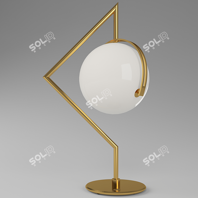 Adjustable Golden Globe Table Lamp 3D model image 1