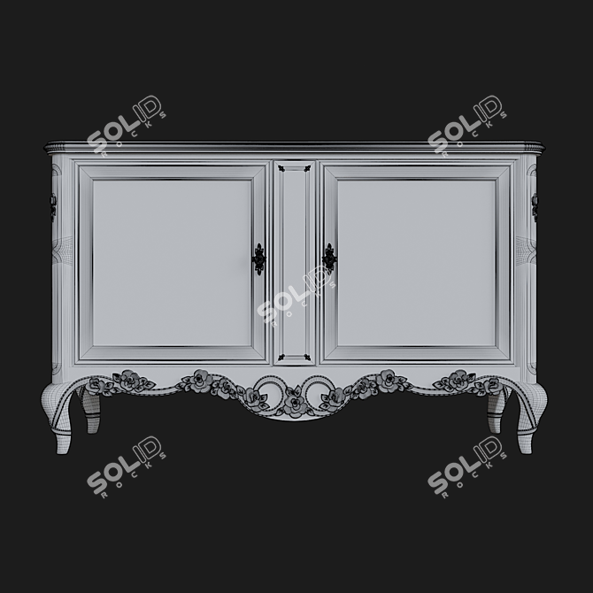 Elegant Stella Mobile Dresser 3D model image 3