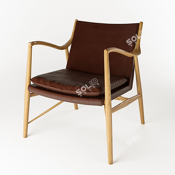 Elegant Finn Juhl Model45 Chair 3D model image 1