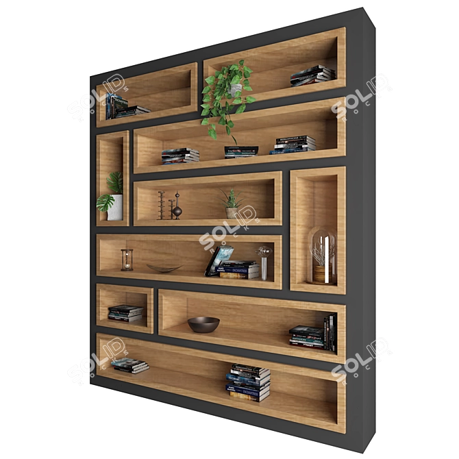 Versatile Wooden Shelf: Stylish & Practical 3D model image 2