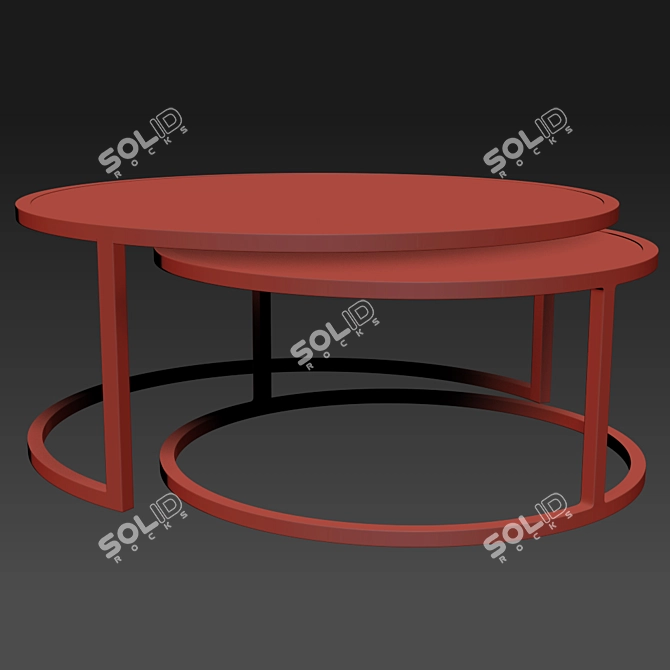 Ginny Nesting Coffee Tables - Versatile and Stylish 3D model image 2