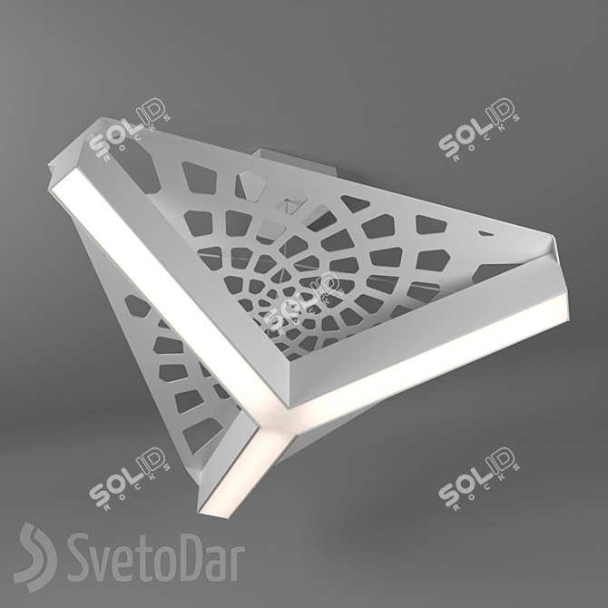 Title: Sleek Tri-Segment Pendant Light 3D model image 1