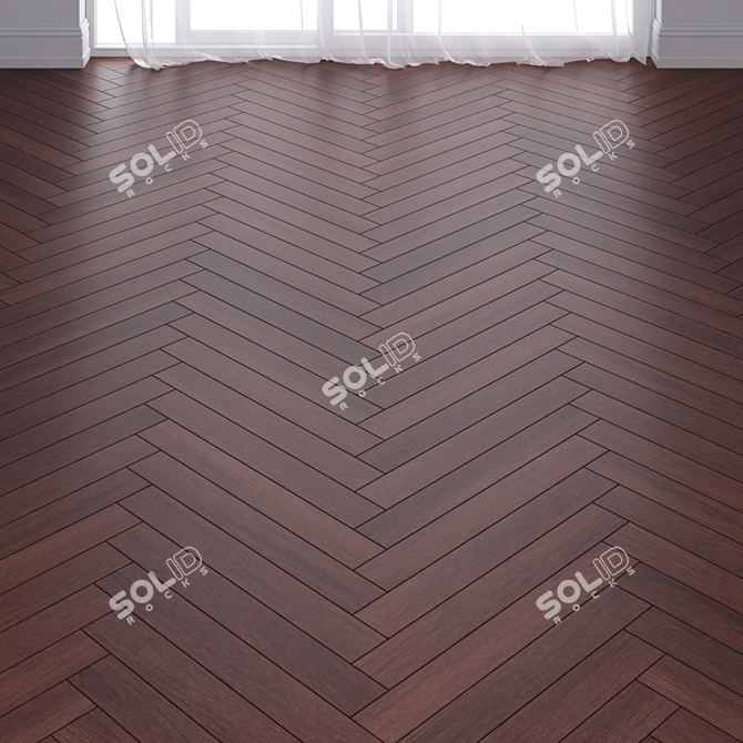 Brown Pear Wood Parquet: Deck, Chevron, Herringbone 3D model image 1