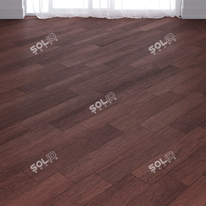 Brown Pear Wood Parquet: Deck, Chevron, Herringbone 3D model image 3