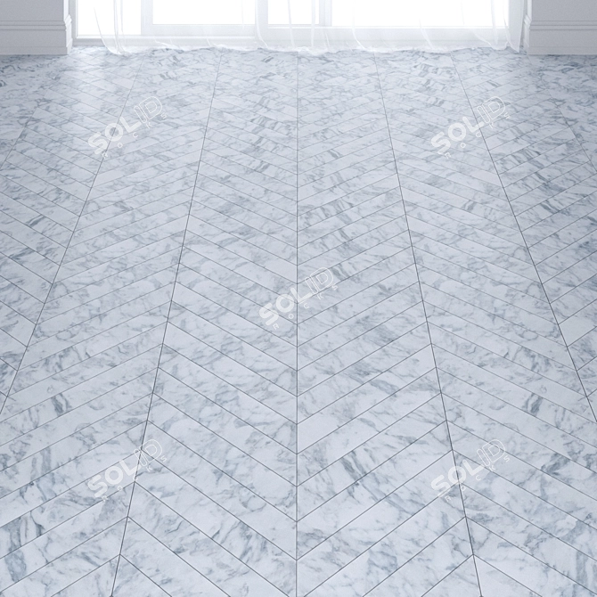 Elegant Light Gray Marble Tiles 3D model image 1