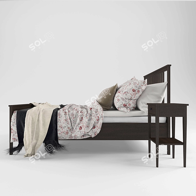 Versatile Hemnes Bed - Adjustable & Supportive 3D model image 2