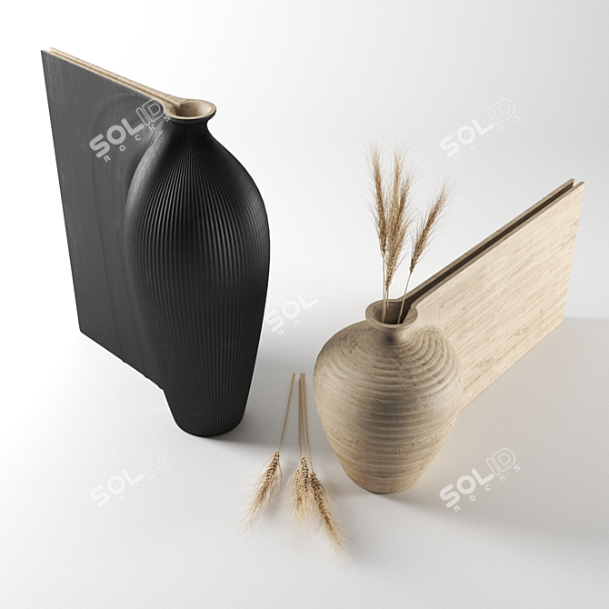 Sleek Zaha Hadid Vases 3D model image 1