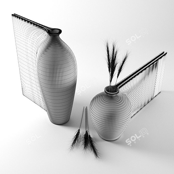 Sleek Zaha Hadid Vases 3D model image 3