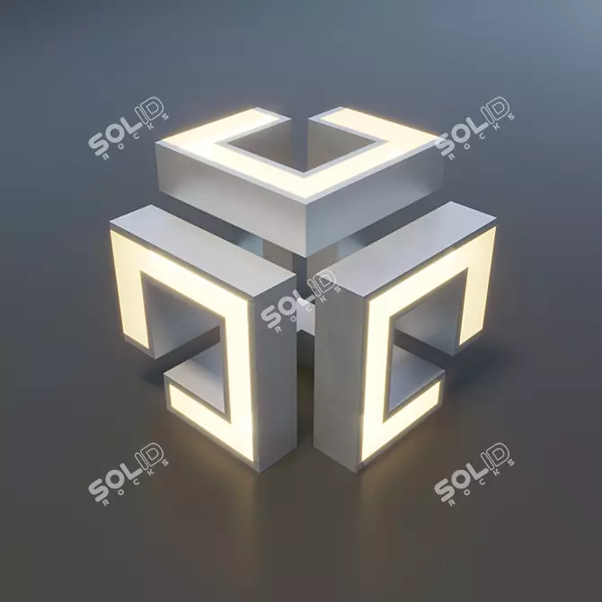 Modern Cubic Lighting 3D model image 1