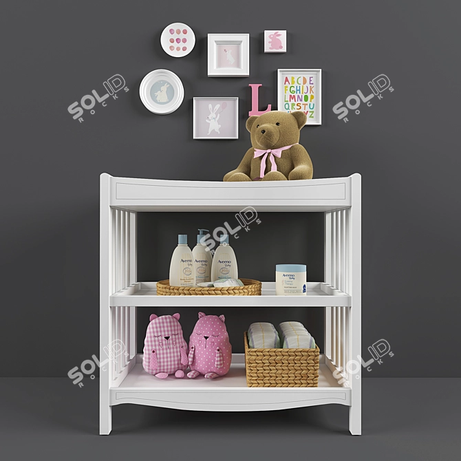 Fiorellino Changing Table/Chest of Drawers 3D model image 1