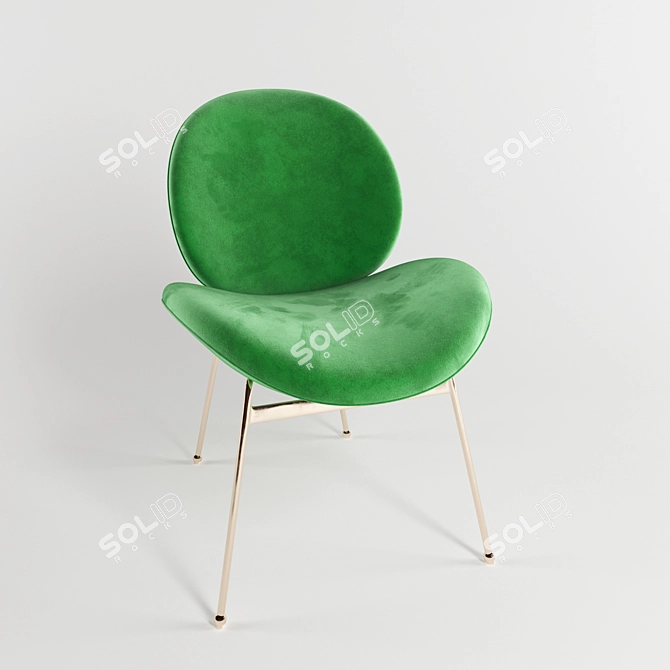 Elegant Teal Velvet Jane Dining Chair 3D model image 1