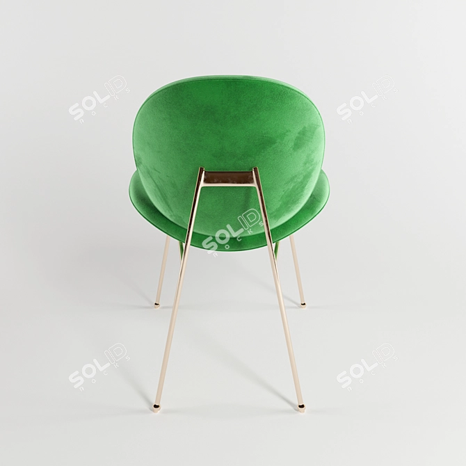 Elegant Teal Velvet Jane Dining Chair 3D model image 2