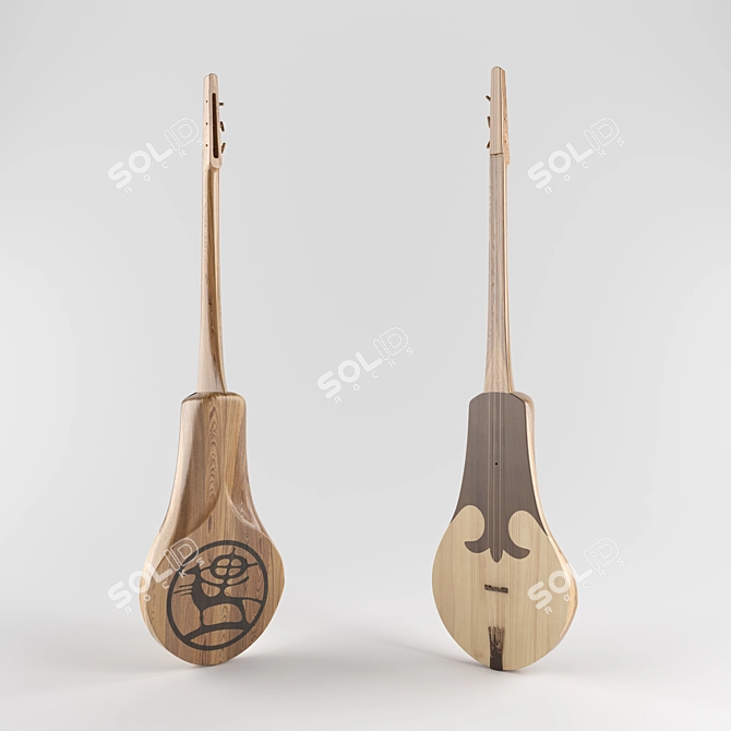 Kyrgyz Komuz: Traditional String Instrument 3D model image 1