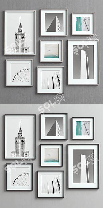 Versatile Frame Set - 80: 7 Colors & Multiple Sizes 3D model image 2