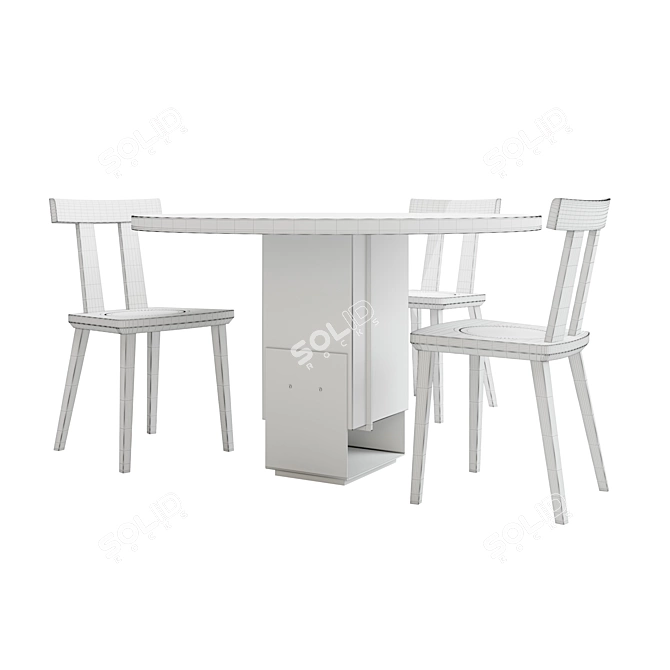 Modern Kitale Table with Sleek Sipa Chair 3D model image 3