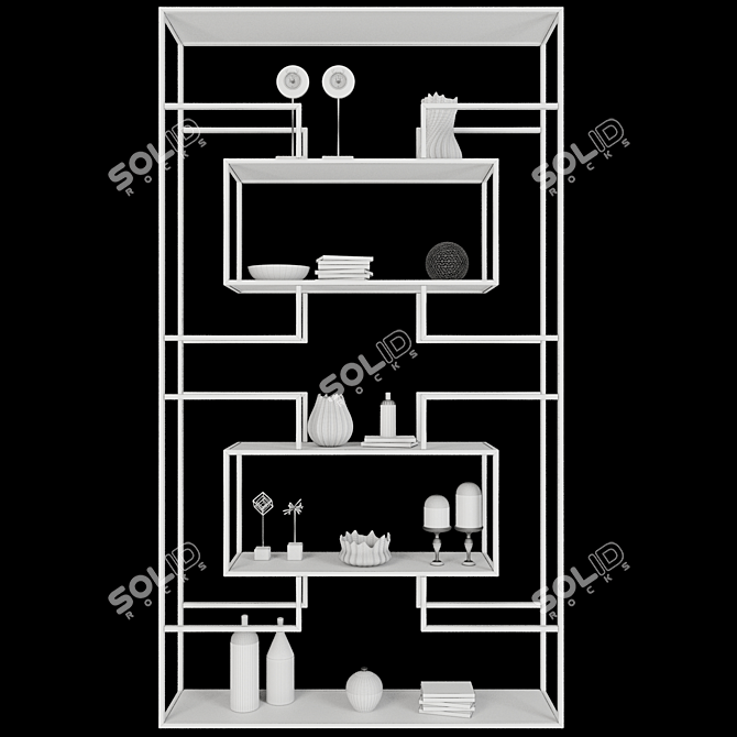 Multi-Format 3D Rack with Textures 3D model image 3