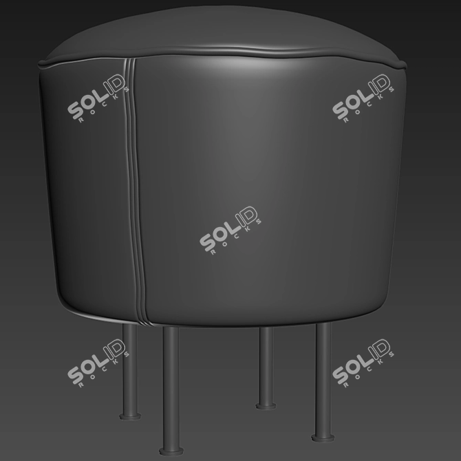 Elegant Modern Line Small Pouf 3D model image 2