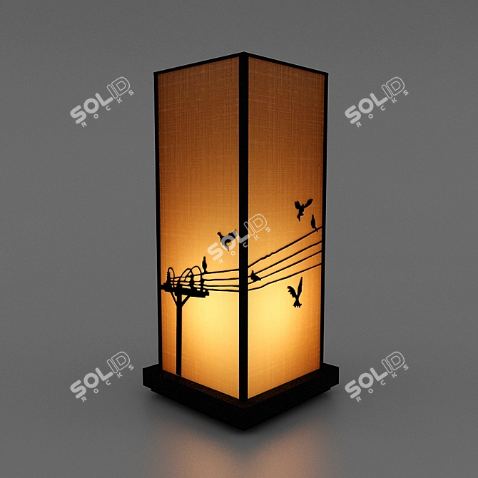 Pattern Table Lamp Pole: 54cm Height, 24cm Width & Length 3D model image 1