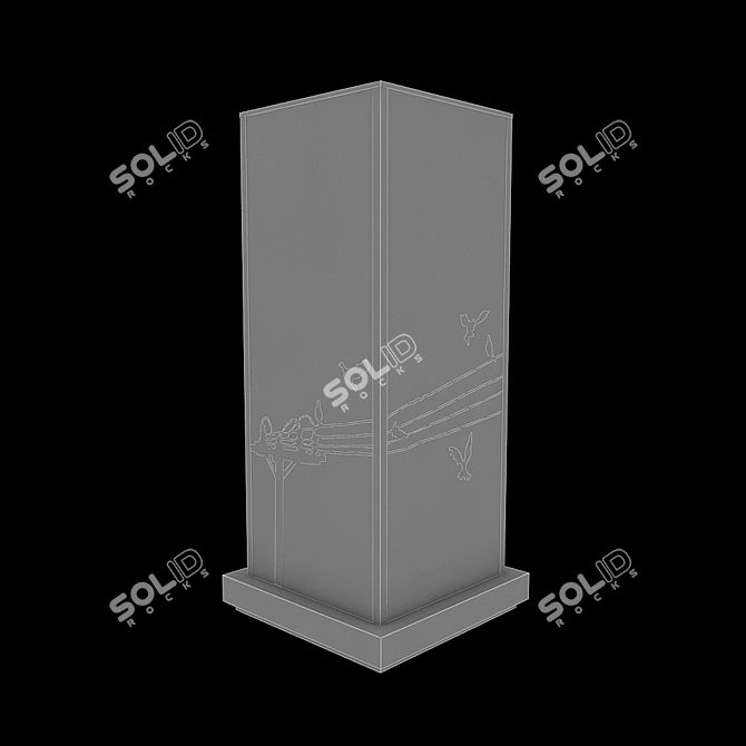 Pattern Table Lamp Pole: 54cm Height, 24cm Width & Length 3D model image 2