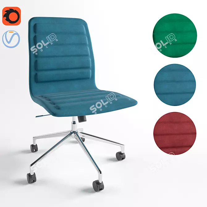 ErgoLotus Office Chair: Green, Blue, or Red 3D model image 1