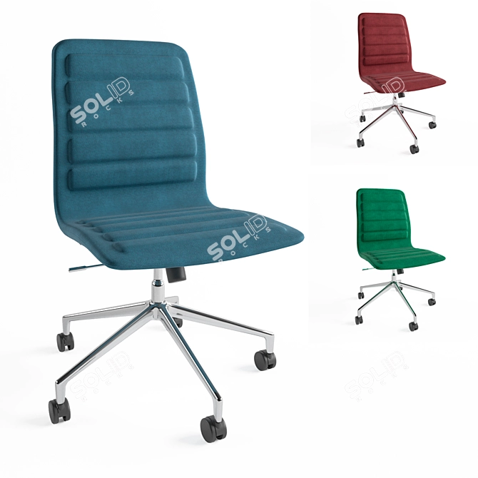 ErgoLotus Office Chair: Green, Blue, or Red 3D model image 2