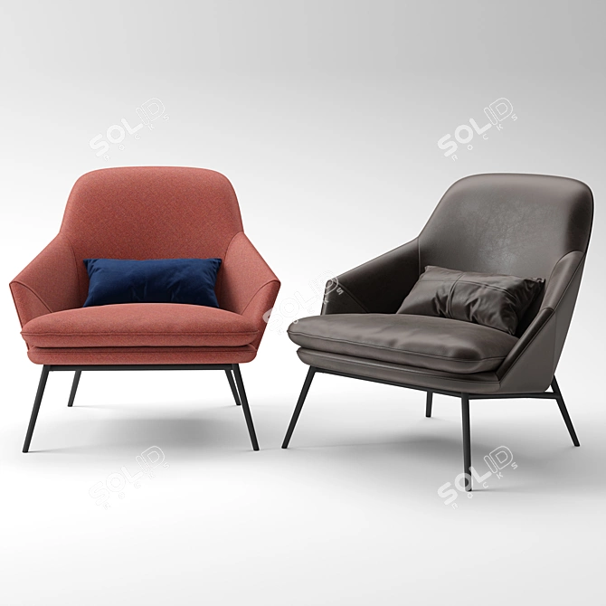 Elegant Fotelis Hug Chair  3D model image 1