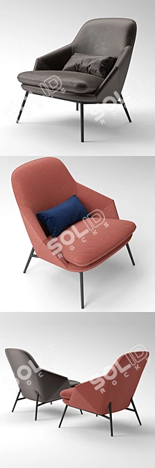 Elegant Fotelis Hug Chair  3D model image 2